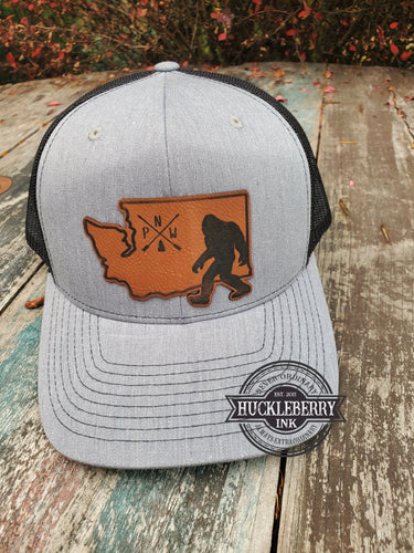 PNW Heart Custom Leather Patch Hat